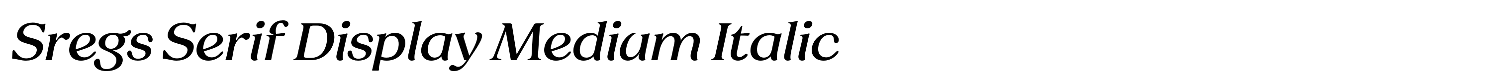 Sregs Serif Display Medium Italic